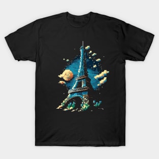 Eiffel Tower Pixel Art T-Shirt